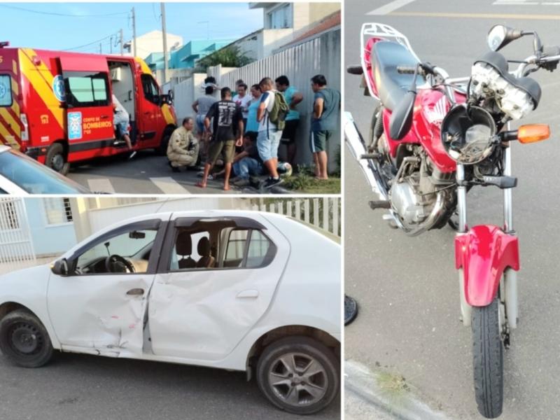 SIATE socorre menores feridos em colisão entre carro e moto no Botiatuva 