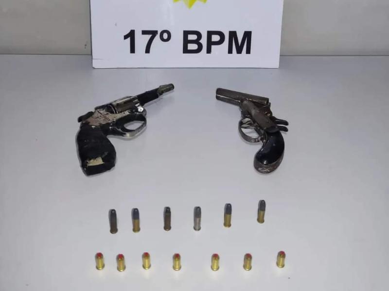 Duas armas e munições são apreendidas pela Polícia Militar em Balsa Nova