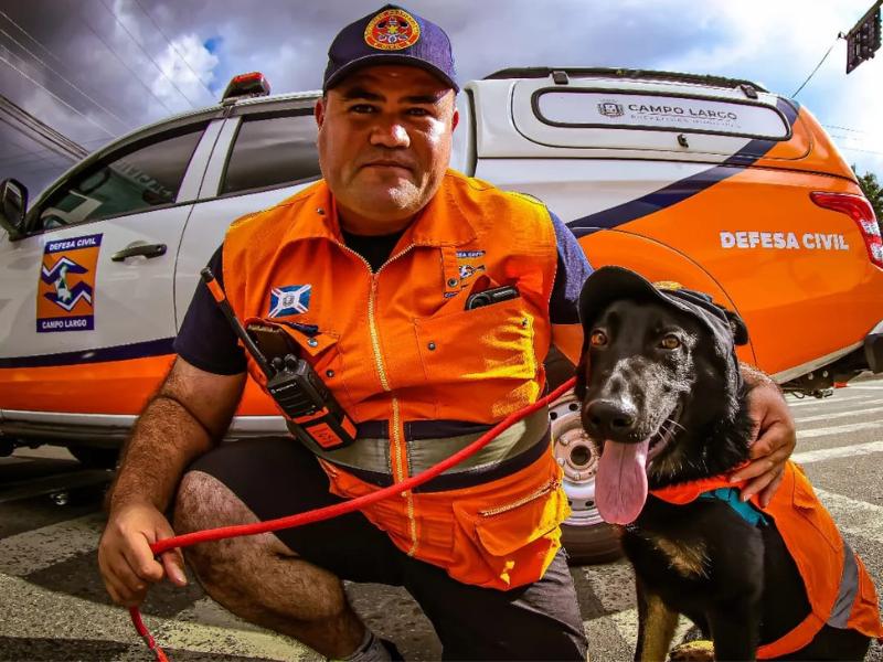 Defesa Civil de Campo Largo é a primeira no Paraná a ter auxílio de cães para resgate