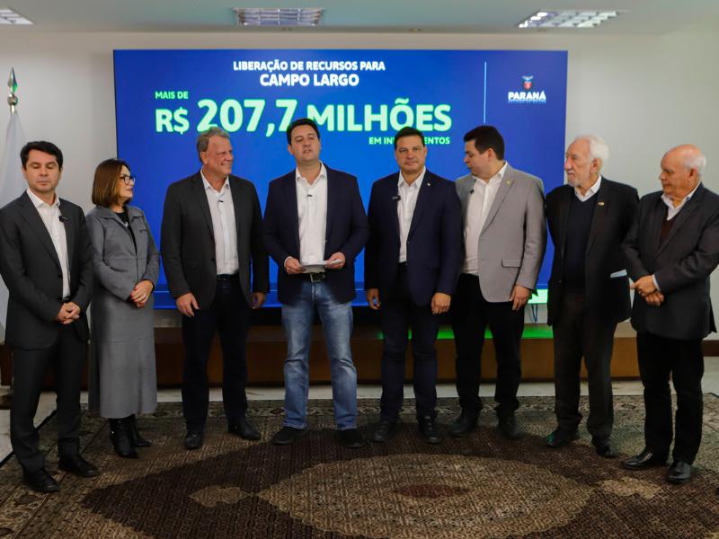 Campo Largo receberá R$ 207,7 milhões em investimentos do Estado para obras de infraestrutura, educação, saúde e segurança