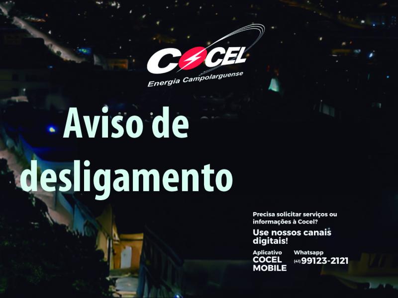 Cocel programa desligamentos de energia em Campo Largo entre os dias 16 e 21 de agosto