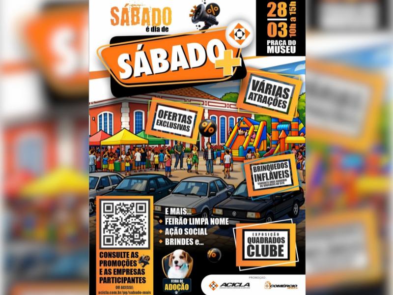 Sábado + movimenta comércio e região central com atrações e descontos em Campo Largo neste dia 28
