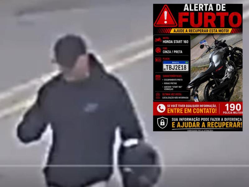 Motocicleta é furtada em via pública no bairro Aparecida, em Campo Largo
