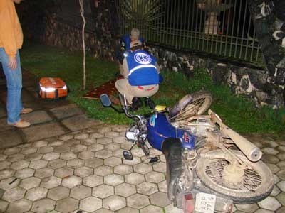 Motoqueiro ferido em acidente na Dom Pedro II