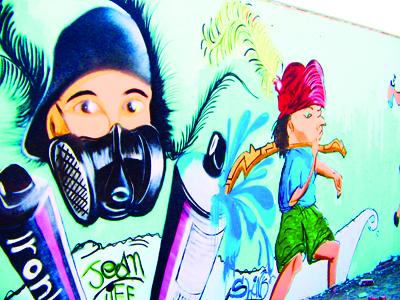 Grafiteiros realizam um belo trabalho no São Vicente