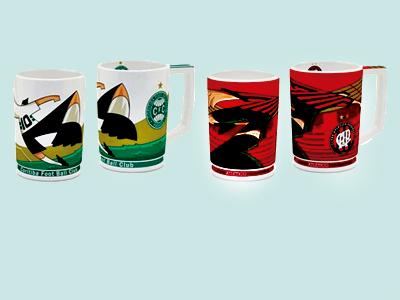 Produtos em cerâmica licenciados pelo Atlético e Coritiba