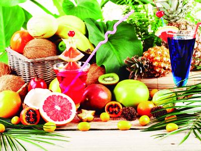 Decoração com frutas