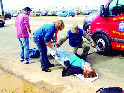 Mulheres feridas em acidente