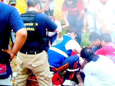 Motoqueiro ferido na Estrada do Bugre