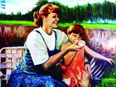 Familiares representados pela arte em exposição