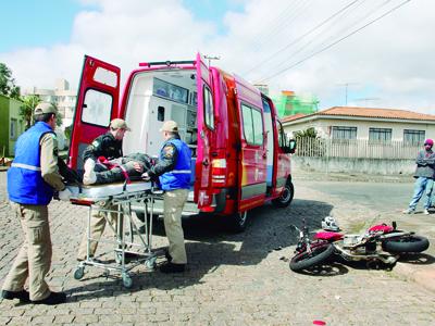 Motoqueiro ferido em acidente na Vila Bancária