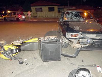 Motociclista ferido em acidente