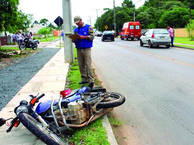 Motociclista ferido em acidente na Expedicionários