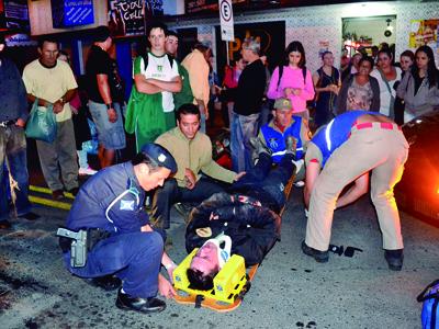 Motociclista ferido em acidente no Centro