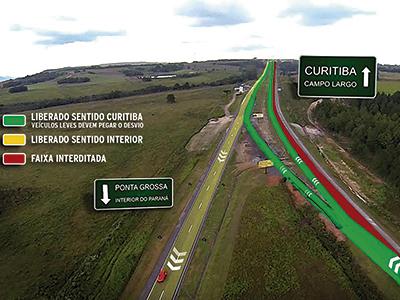 BR 277 terá trânsito em contrafluxo para obras de manutenção da rodovia