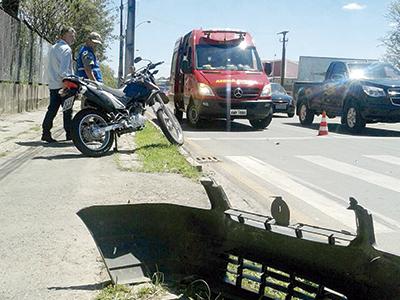 Motociclista ferido em acidente na Pigatto