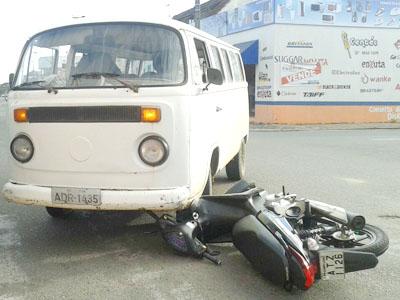 Acidente no Centro com uma vítima socorrida