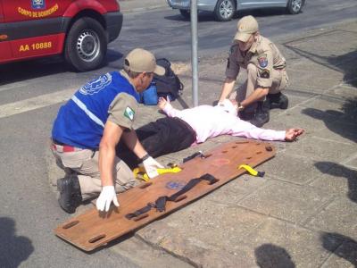 Motociclista ferido em acidente no Centro