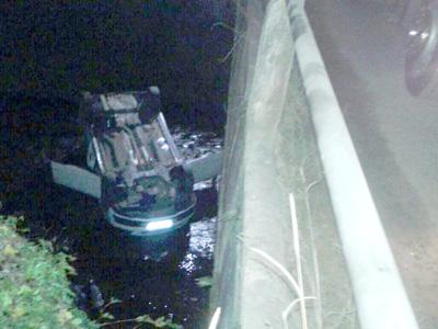 Veículo cai da ponte no Botiatuva