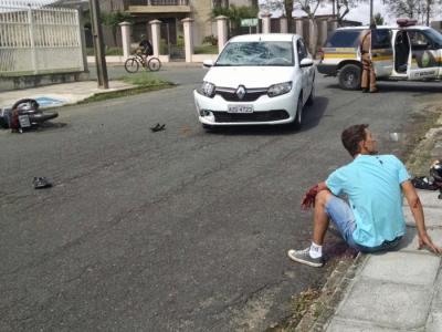 Motociclista ferido em acidente na Barão do Rio Branco