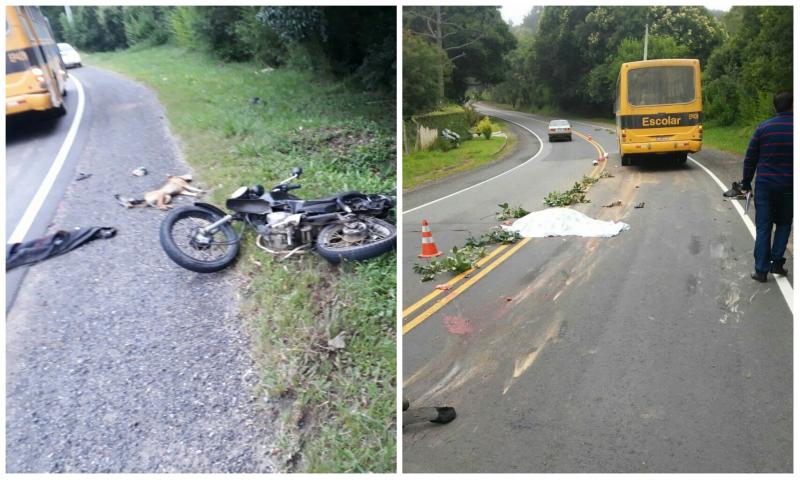 Motociclista perde a vida em acidente com ônibus escolar