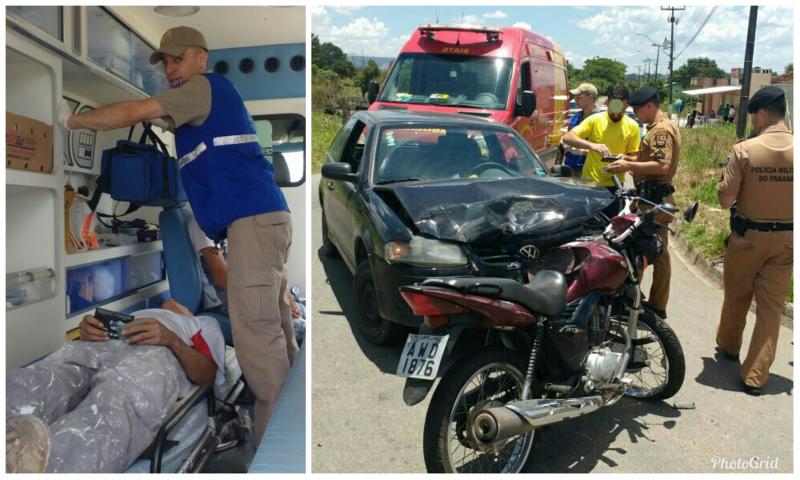 Motociclista ferido em colisão frontal no Jardim das Palmeiras