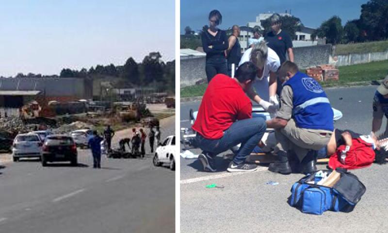 Motociclista e garupa feridos em colisão na antiga 277