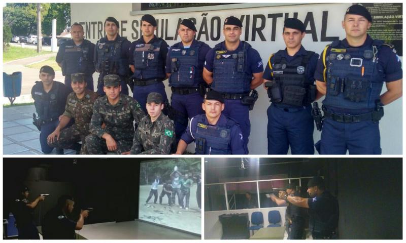 Guardas Municipais treinam em simulador do 20 BIB