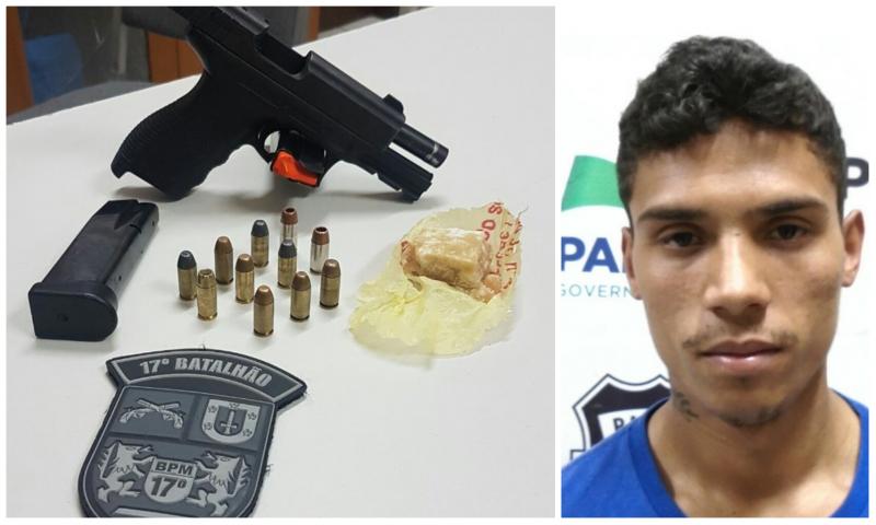 Indivíduo com mandados preso pela PM no Tropical com droga e arma 