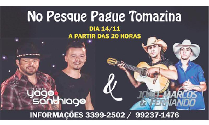 Yago e Santhiago se apresentam no Pesque Pague Tomazina dia 14