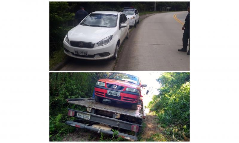 Veículos recuperados pela Guarda Municipal na Jazida e em Bateias