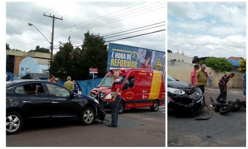 Motociclista ferido em acidente na Rui Barbosa com a Arlindo Chemin