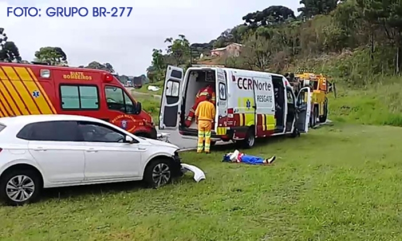 Três vítimas feridas em colisão de dois veículos no km 122