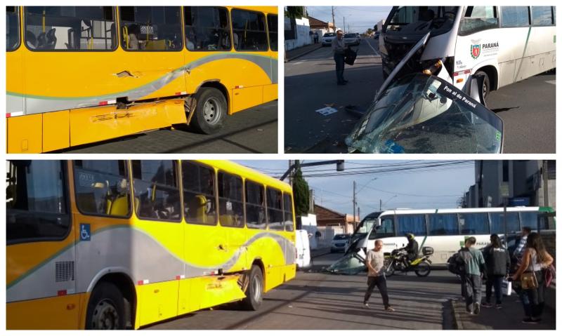 Danos de grande monta em colisão entre dois ônibus na Avenida Centenário