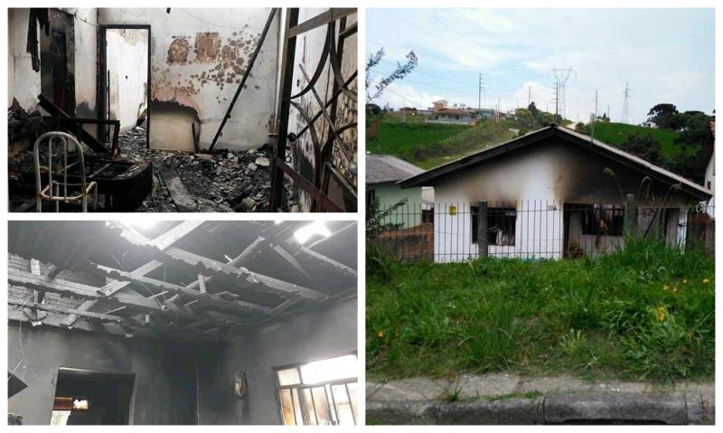 Residência consumida pelo fogo no Jardim Social