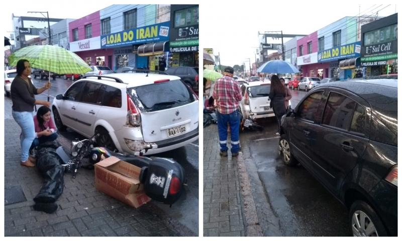 Motociclista ferido em acidente no centro