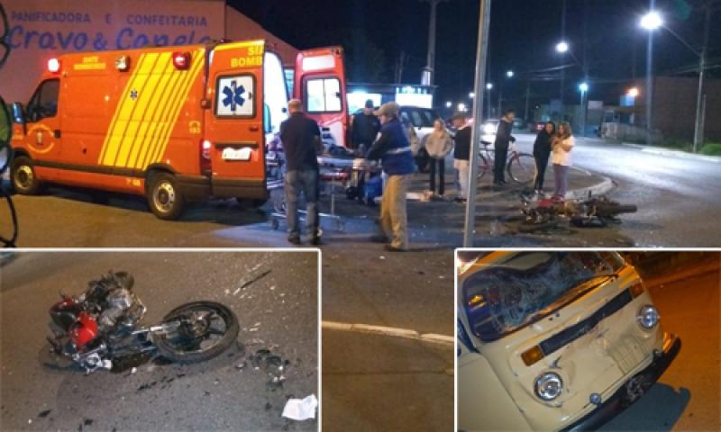 Motociclista ferido em acidente nas proximidades da Cravo e Canela