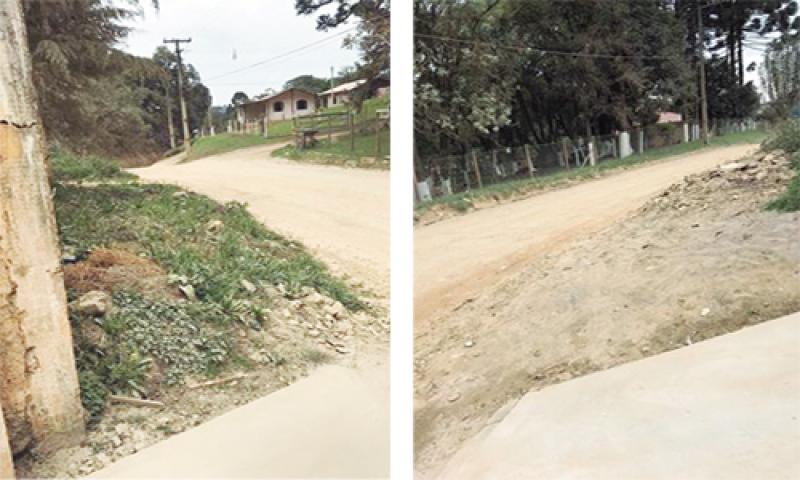 Moradores da Estrada Sítio do Mato, em Bateias, não aguentam mais tanta poeira