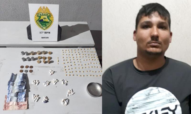 Homem flagrado embalando drogas foi preso