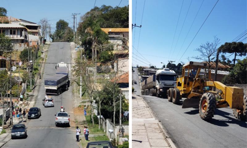 Carreta volta de ré na Vitório Buch e assusta moradores 