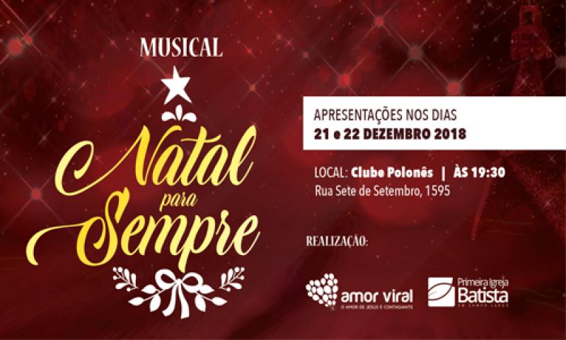 PIB e Amor Viral promovem cantata Natal para Sempre