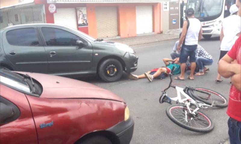 Ciclista ferido em atropelamento nas proximidades da Praça do Diogo