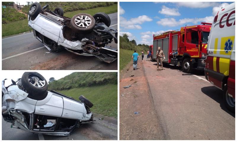 Vários feridos em capotamento de Pajero no km 126 da BR-277