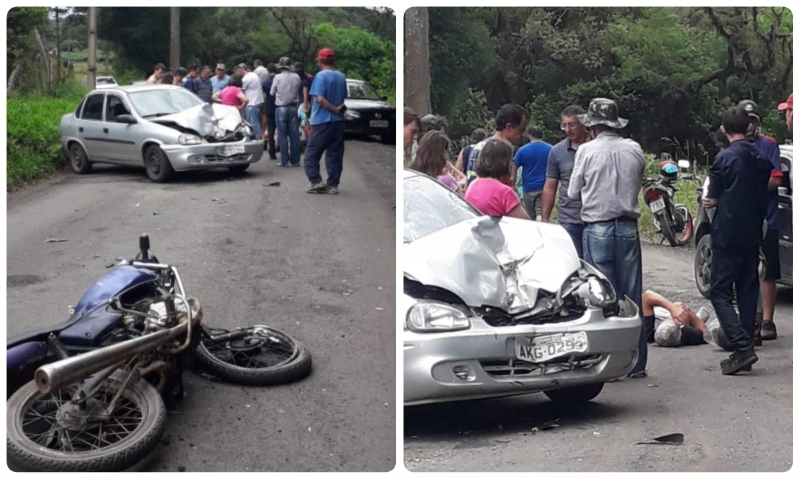 Colisão moto e carro na Campina deixa motociclista ferido