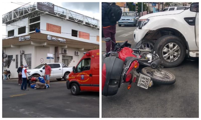 Motociclista ferido em colisão na Xavier da Silva