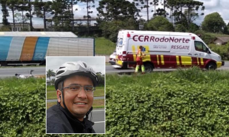 Ciclista morre atropelado por caminhão no Km 112 da BR-277