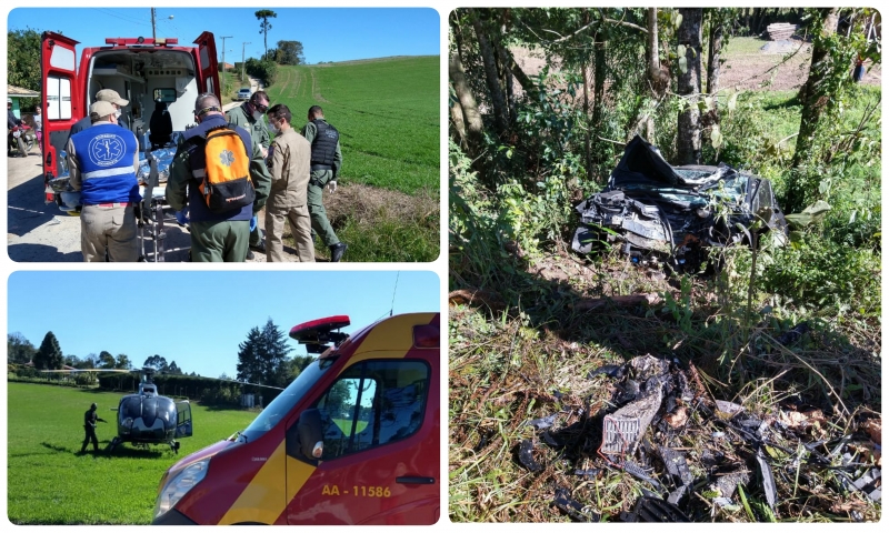 Motorista socorrido em estado grave de acidente na Estrada de Bateias