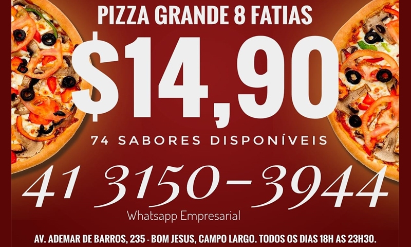 Cabral Pizzaria lança promoção  fixa de pizzas grandes a R$ 14,90