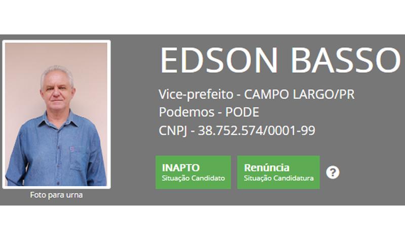 Edson Basso renuncia candidatura