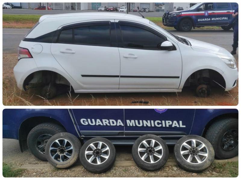 Ladrão e receptador são presos após furto de rodas de um veículo estacionado na Vila Operária